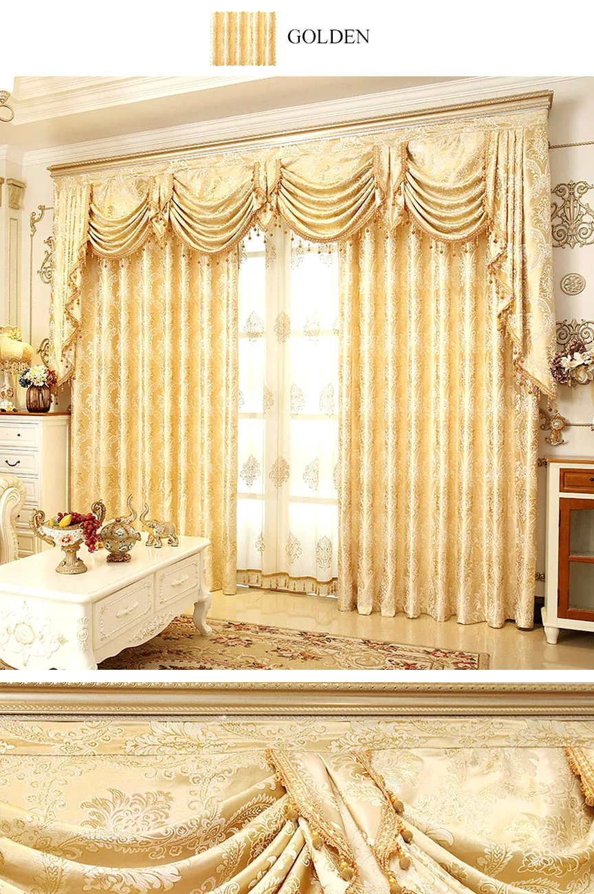Желтая Роскошная занавеска s вуаль римская занавеска «москитная сетка» Valances затемненная гостиная с оборками материал окна коричневый зеленый AWB0053