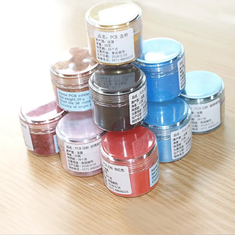 PCB еда золотой порошок украшения с лапшей шоколадный пистолет 20 г флэш-порошок |