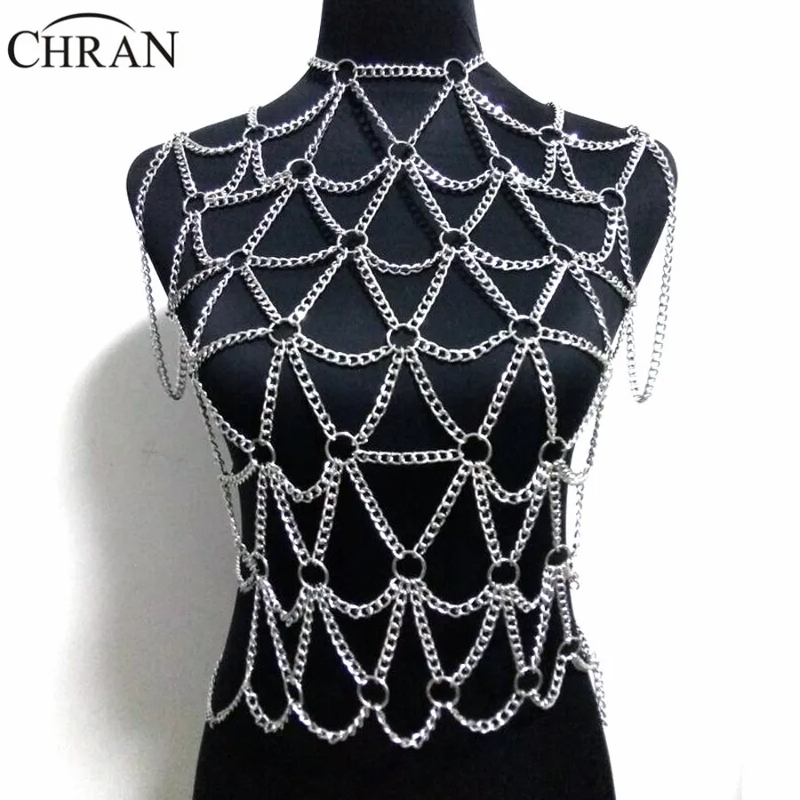 Chran New Fashion Full Beach Chain Necklaces & Pendants For Women Sexy Statement Men Vest wear Dress Jewelry CRBJ1010