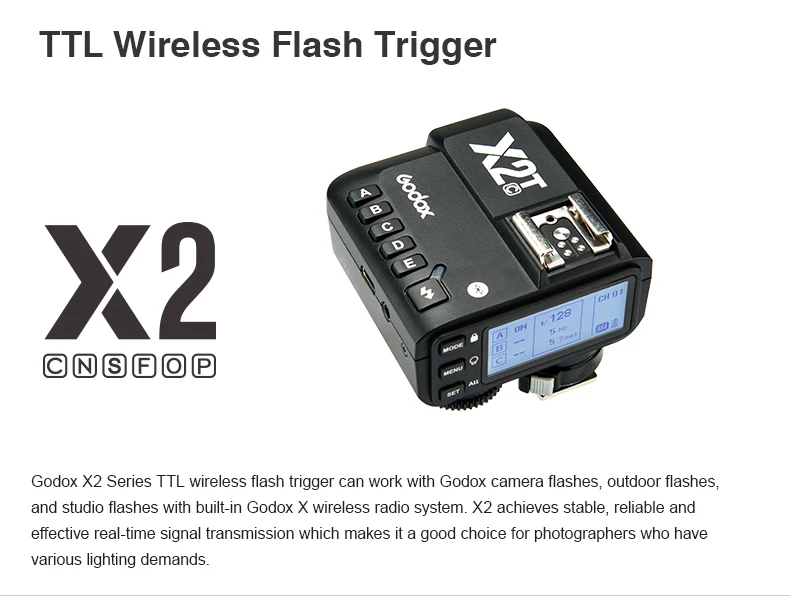 Godox X2 X2T 2,4 ГГц ttl беспроводной Bluetooth вспышка триггер 1/8000s HSS для sony A77II, A99, A9, A7RII, A6000, DSC-RX10 цифровая камера