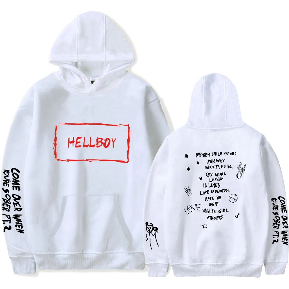 Новая мужская толстовка с капюшоном lil peep HELLBOY простая Толстовка принтом весенне