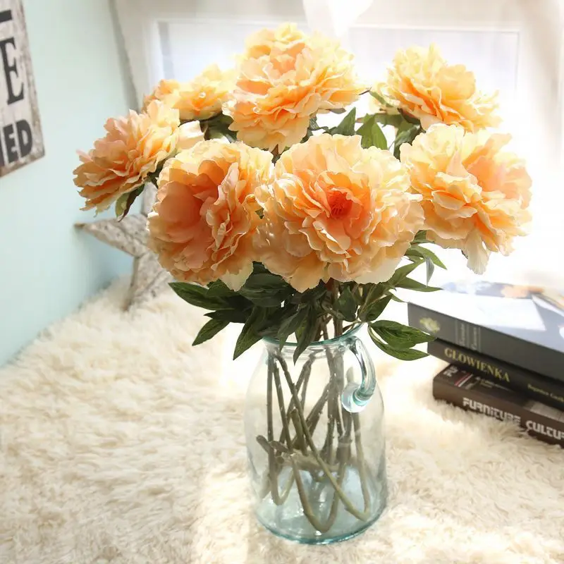 Длинные Большой Северной Европы Пион Искусственные цветы для Свадебная