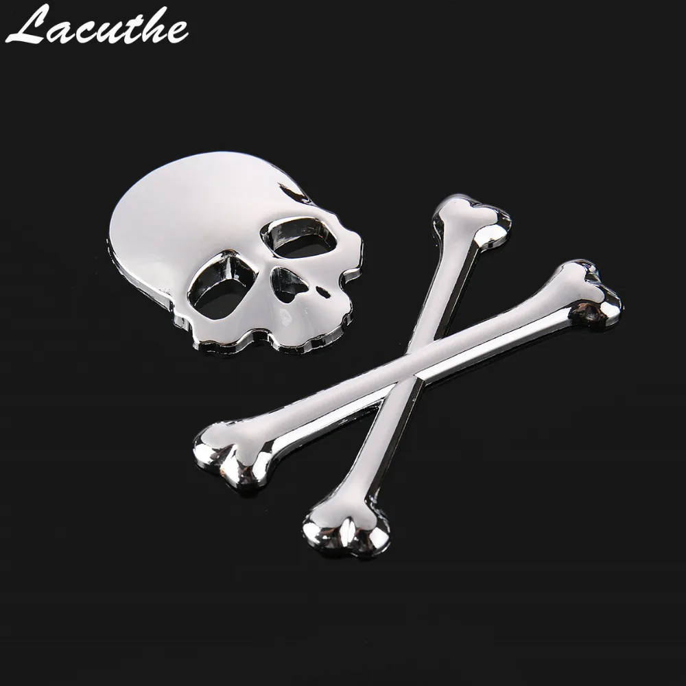 9*8 5 см 3D металлический череп скелет Crossbones автомобиль мотоцикл наклейка грузовик
