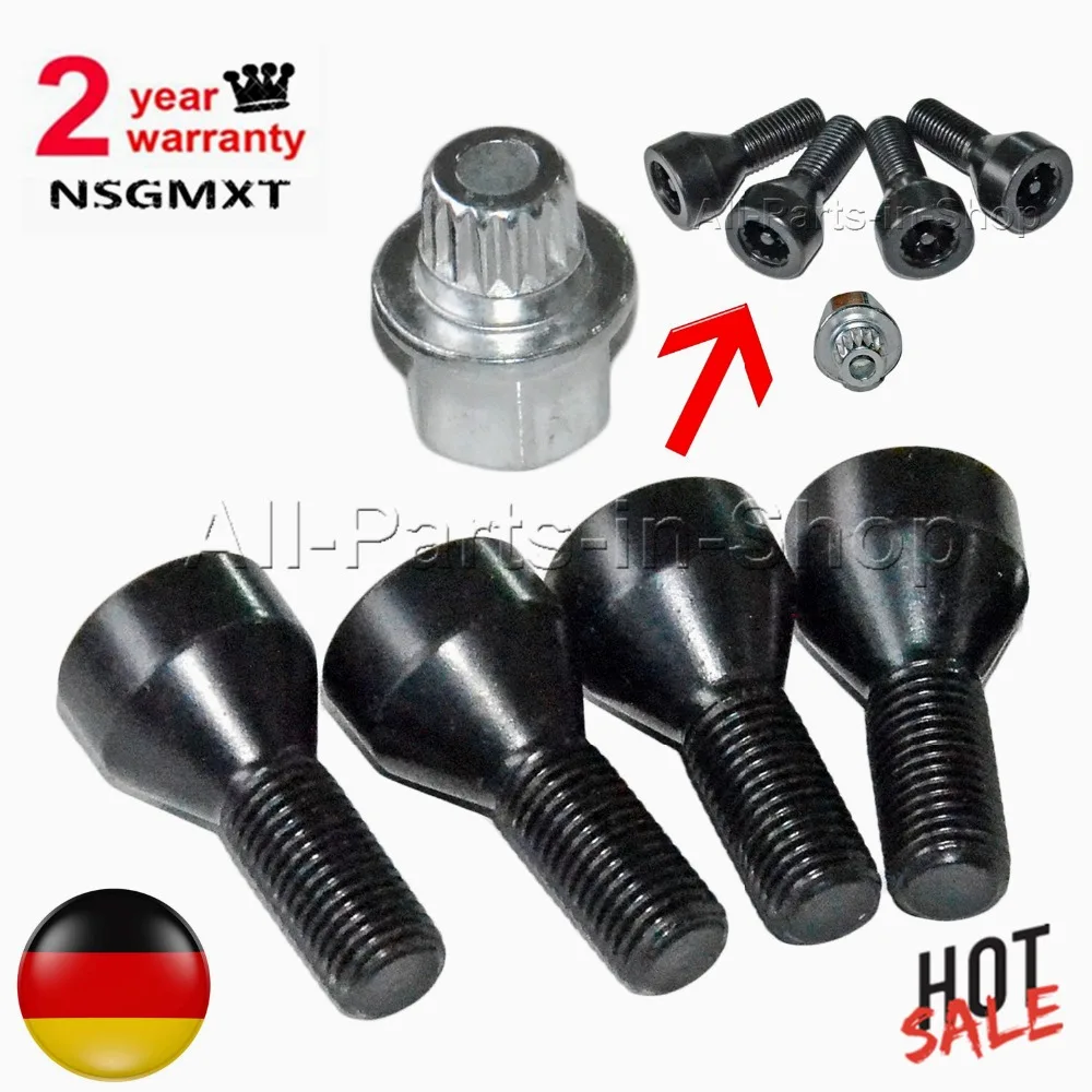 Комплект замков для колес AP03 M12 x 1 5 черные болты BMW E32 E34 3 6 серии Mini OE 36136786419 36131180882
