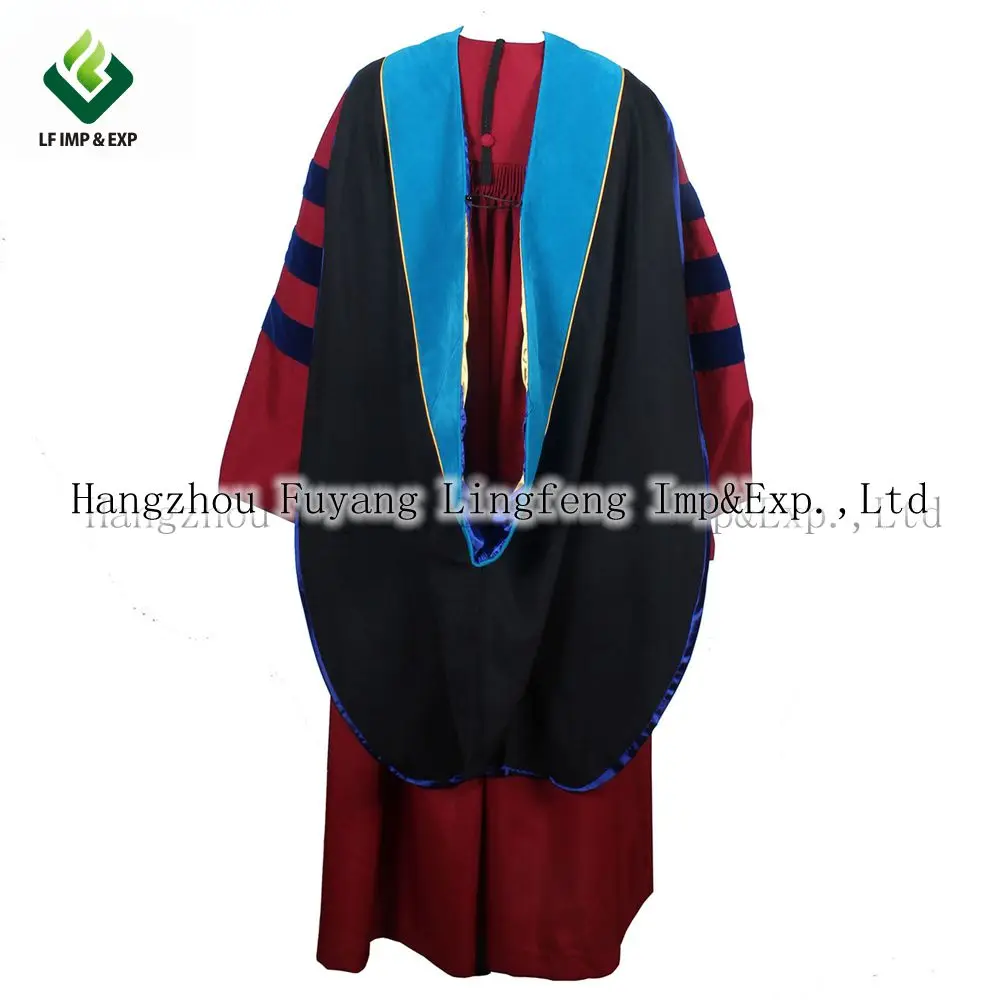 Бесплатная Доставка Моды Унисекс Deluxe Doctoral Hood 100% Полиэстер Матовая Выпускной
