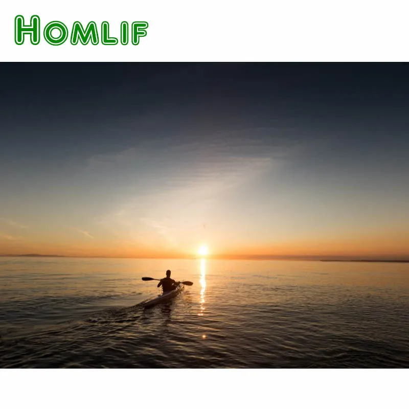 

HOMLIF Diamond Embroidery DIY Diamond Painting Kayaking Sea View sunset Diamond Painting Cross Stitch Rhinestone Mosaic Sticker