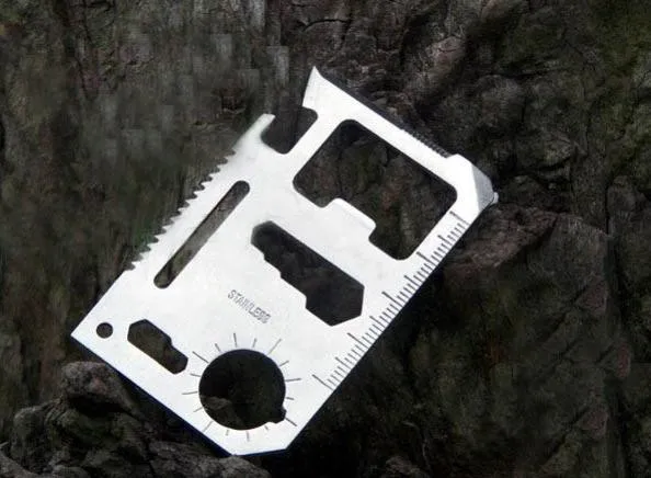 2PCS Stainless Steel Multi Credit Card Tools bottle opener Portable Pocket Wallet Tool Knife With Leather Package | Дом и сад