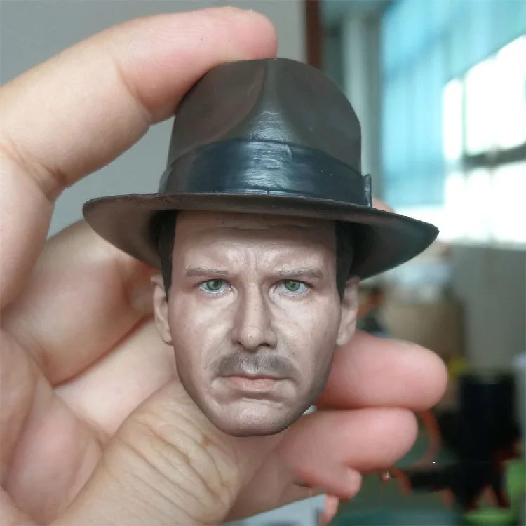 Normal Version 1/6 масштаб головы Харрисон Форд лепить резные голова Индиана Джонс Нормальная/поврежденная версия с шляпой Кепка для 1" мужской фигуры тела - Цвет: Normal Version