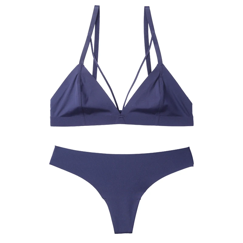 Комплект женского нижнего белья из бюстгальтера и трусиков стрингов|thong bra set|bra