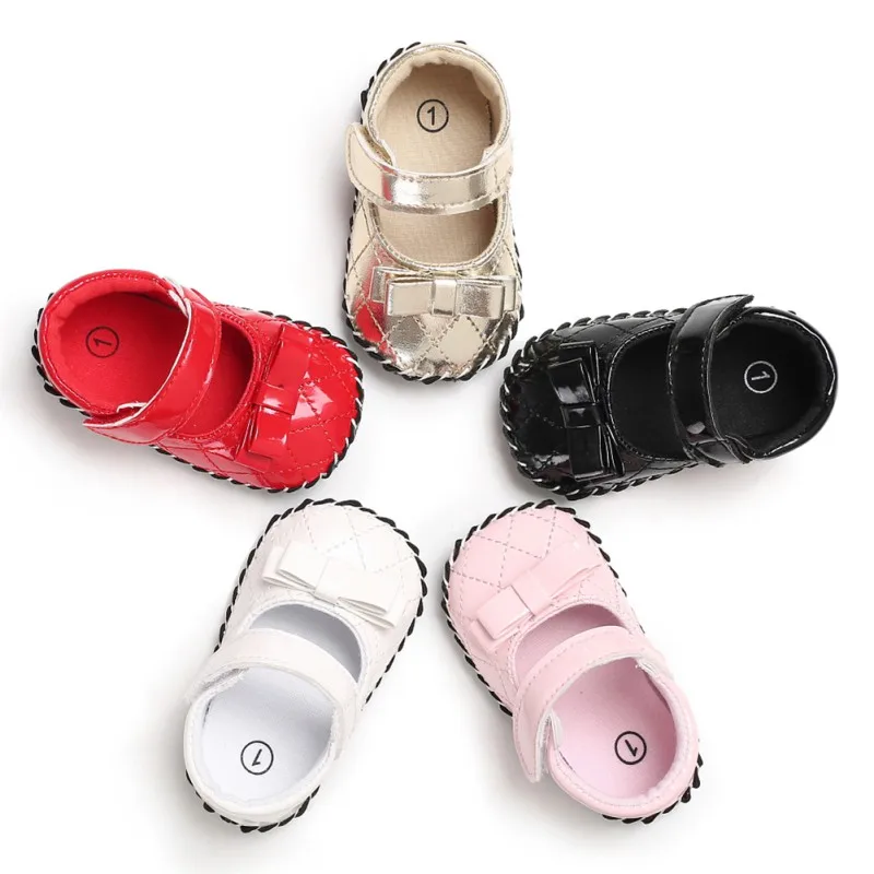

girl baby shoes children bow First Walkers cute princess PU leather shoes soft anti-skid footwear shoe spring autumn