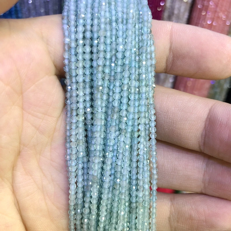 AA Grade 5 strings Lot Faceted Tiny Gem Beads 100% Natural Apatite 2mm 3mm Round Spacer Bead 15.5&quotFull Strand | Украшения и