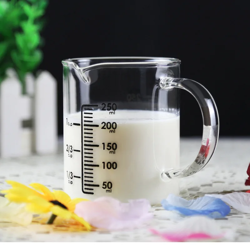 Новинка стеклянная мерная чашка 250 мл кувшин для молока сливок сока чая эспрессо