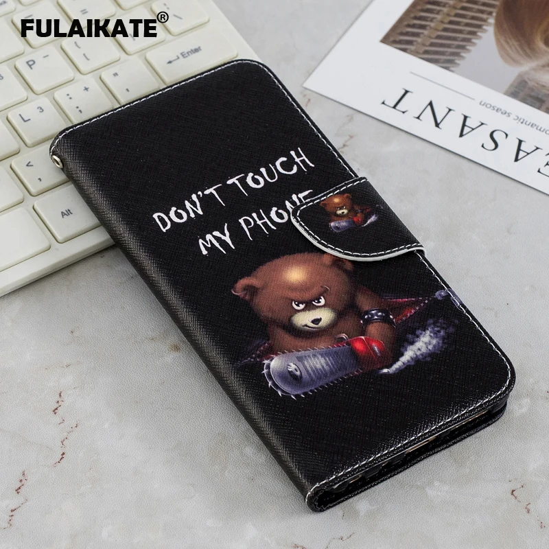 Цветной раскрашенный флип чехол FULAIKATE для Xiaomi Redmi Note 5 мягкий накладка с кармашком
