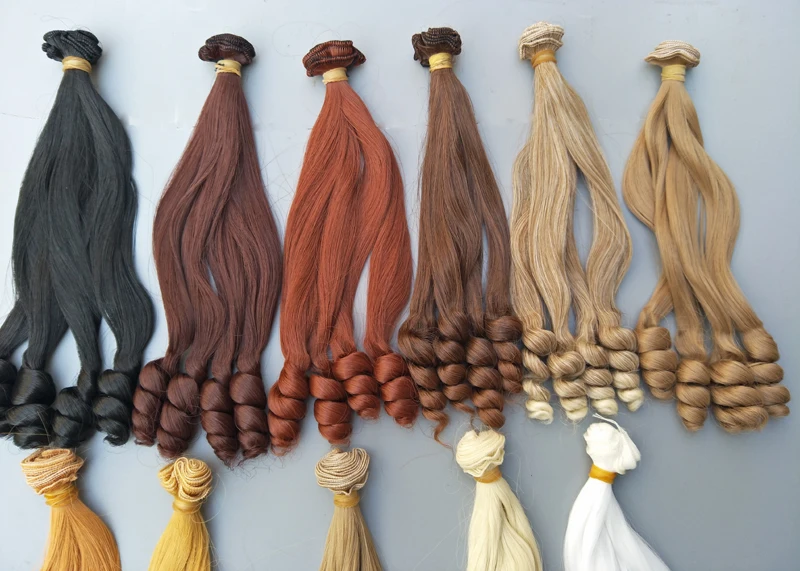 Вьющиеся кукольные волосы 25 см термостойкие синтетические парики для 1/3 1/4 1/6 BJD diy