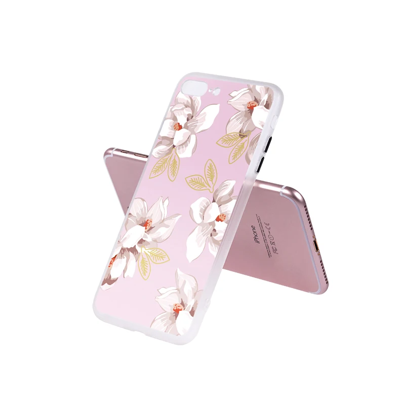Youtime phone Case For iphone 6 6s Original design 7 Plus 3D Relief PC back cover Pink flower high quality |