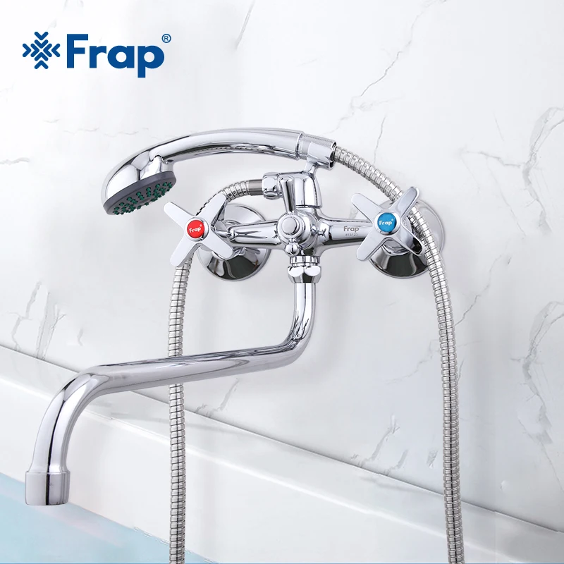 

Смесители для душа Frap F2220, латунный настенный кран для ванной комнаты, горячая и холодная вода, хромированный