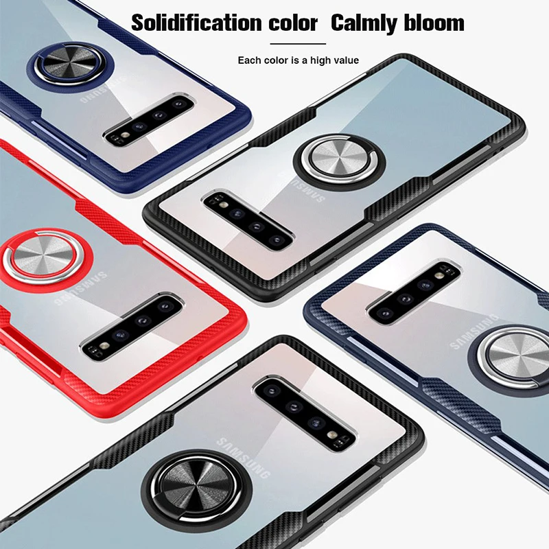 Гибридный чехол для Samsung Galaxy S10 Plus Lite 360 металлический магнитный держатель-кольцо