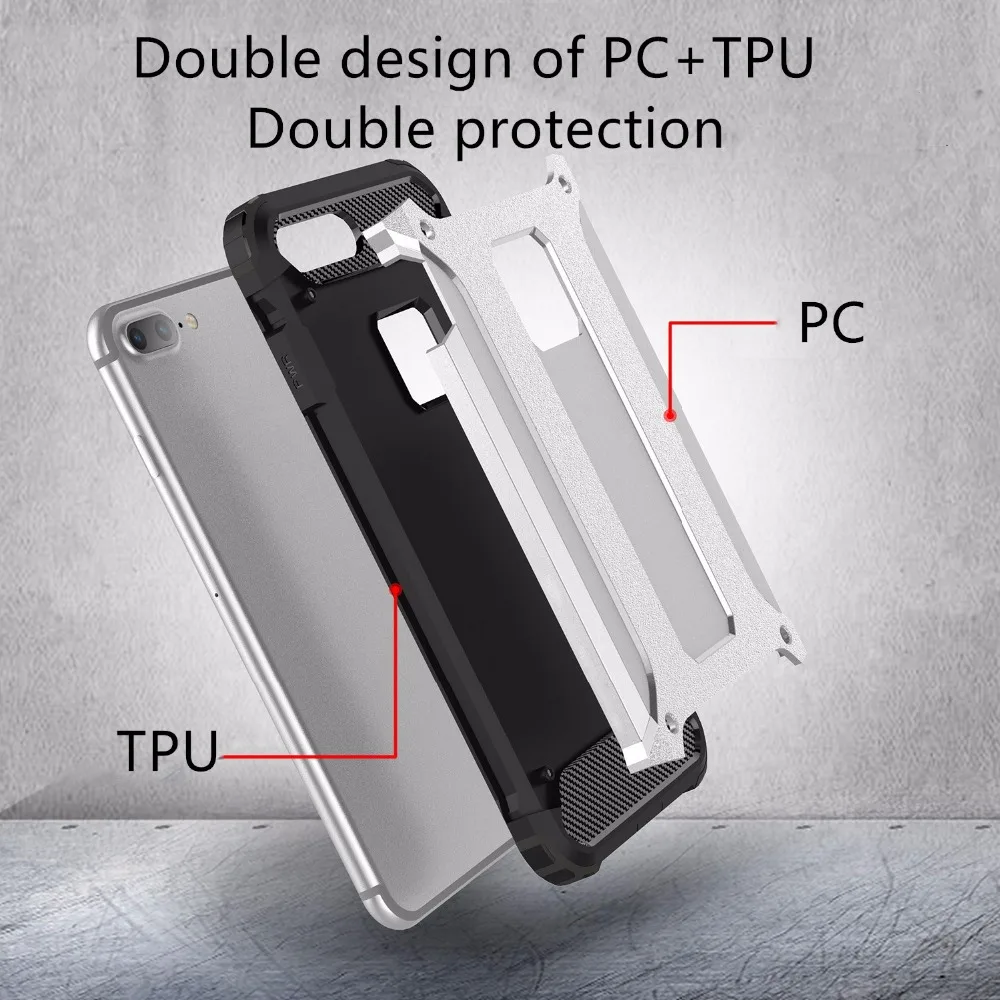 Durable Armour PC+TPU Phone Case For iPhone 6Plus/6sPlus ShockProof Funda coque dust plug cover phone case |