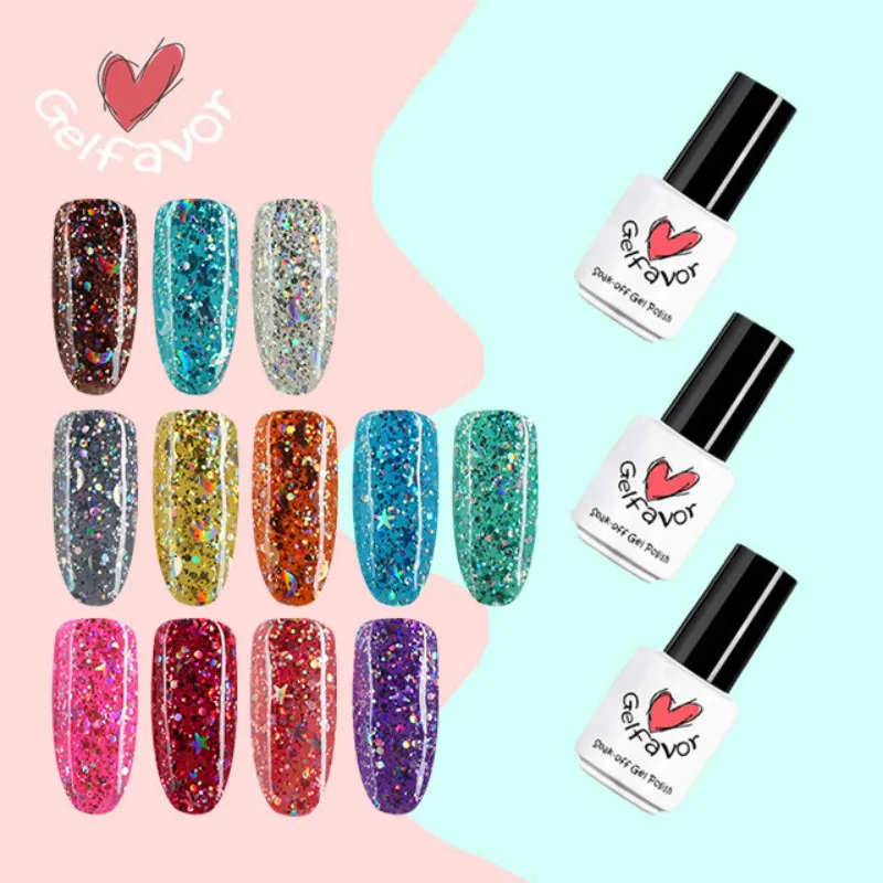 Гель лак для ногтей 7 мл серия Gillter Star & Moon УФ светодиодный грунтовка маникюра|gel nail