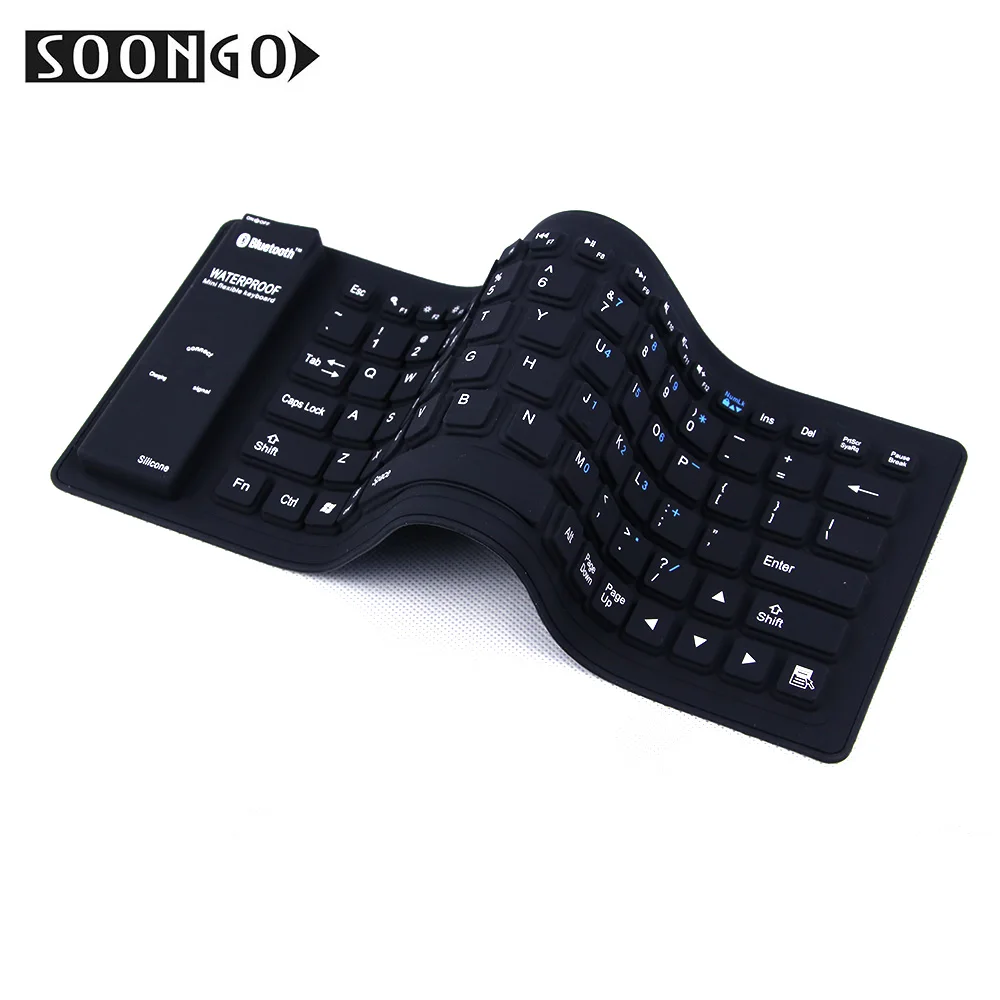 Беспроводная Bluetooth Силиконовая клавиатура Гибкая тонкая Teclado мягкая геймерская портативная ПК Ipad Ноутбук складная клавиатура