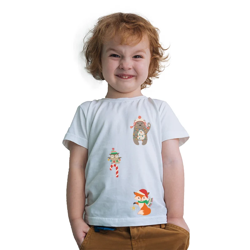 Милые рождественские Parches Декор на одежде новый дизайн термотрансферные патчи