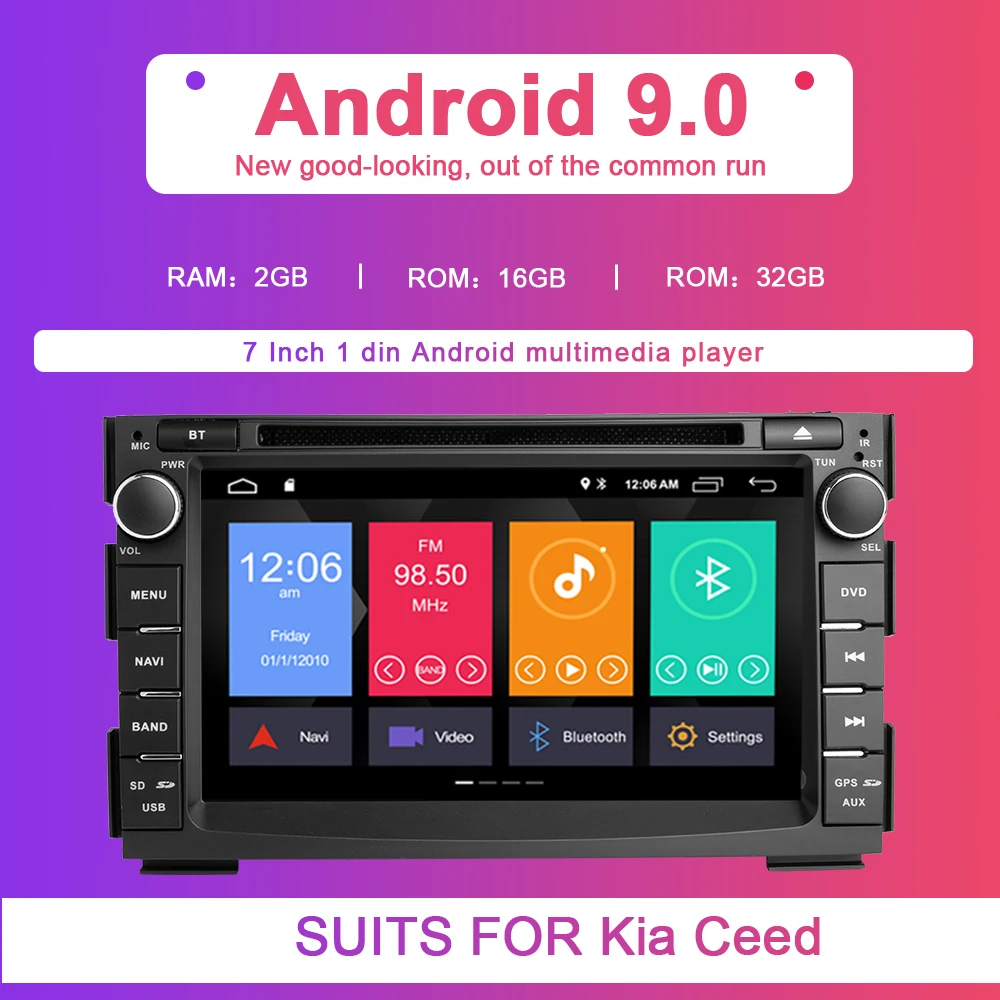 2 din Android 9,0 автомобильный Радио dvd-плеер мультимедиа для Kia Ceed 2010 2011 2012 Venga gps ГЛОНАСС Навигация Аудио головное устройство