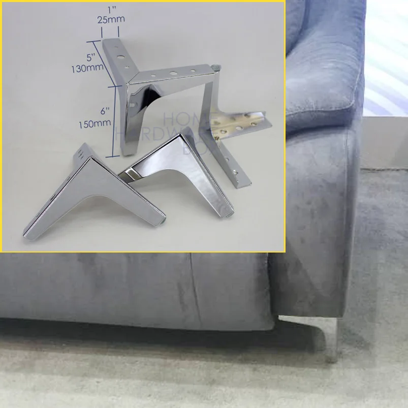 Ножки для стола дивана хромированные ножки шкафа стальные мебели 6 дюймов (15 см) 4