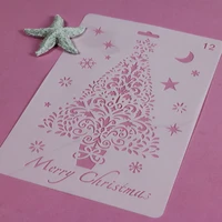 christmas stencils reusable for wall coloring embossing accessories diy scrapbook paper card decoration cake painting template