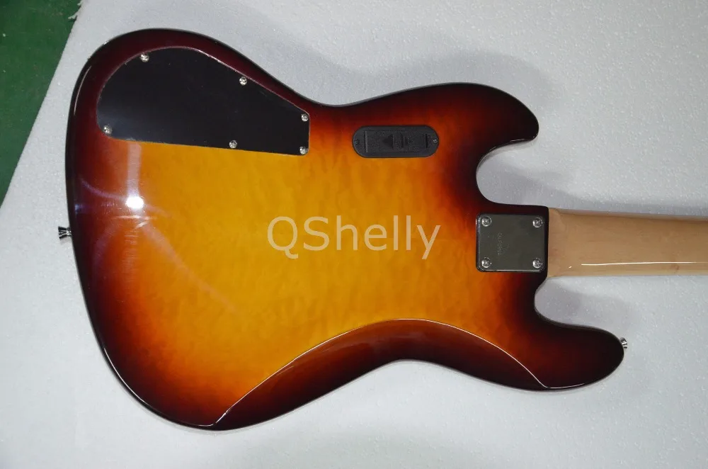 Высшее качество QShelly под заказ jazz quiteld maple alder body 5 струн Эбеновое дерево без