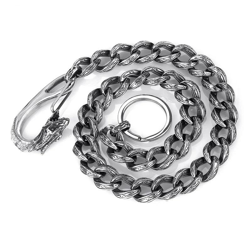 

The new foreign trade jewelry titanium steel men 's waist chain simple retro tide men' s accessories