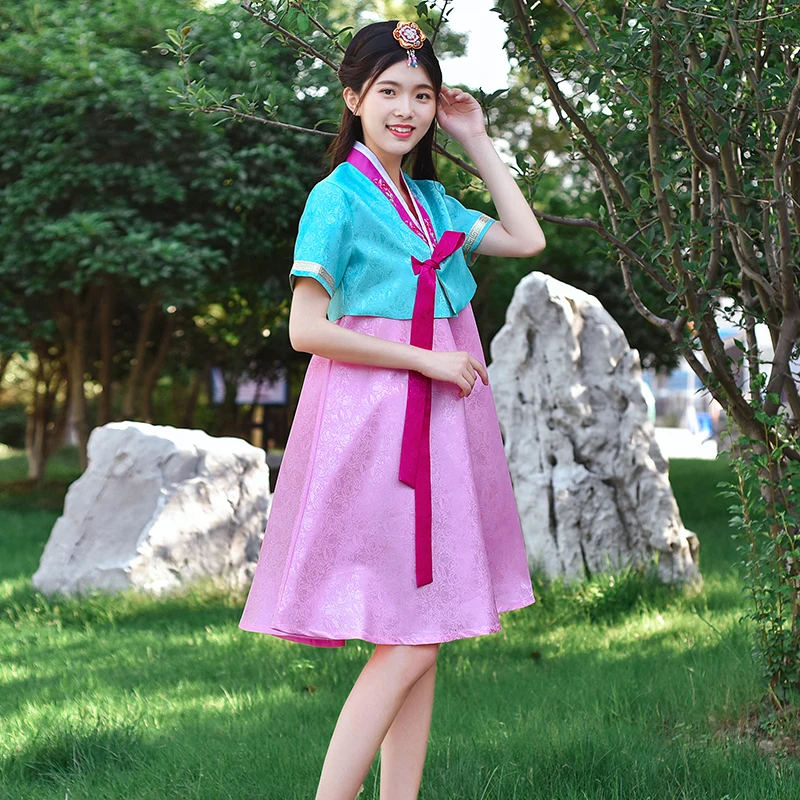 Костюм Hanbok в Корейском стиле элегантное народное платье с вышивкой летняя одежда