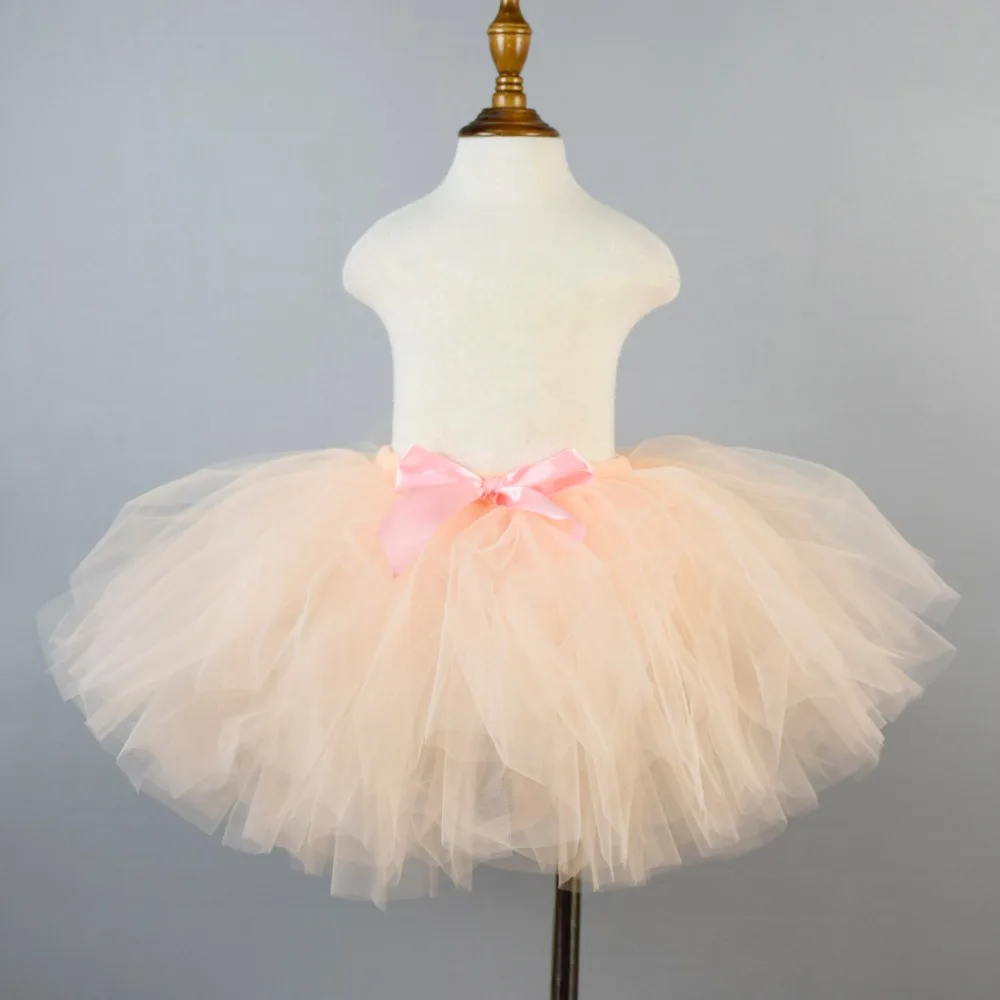 

Пышная юбка-пачка персикового цвета для девочек; Детские вечерние юбки для дня рождения; Детская танцевальная балетная юбка; Детский одното...