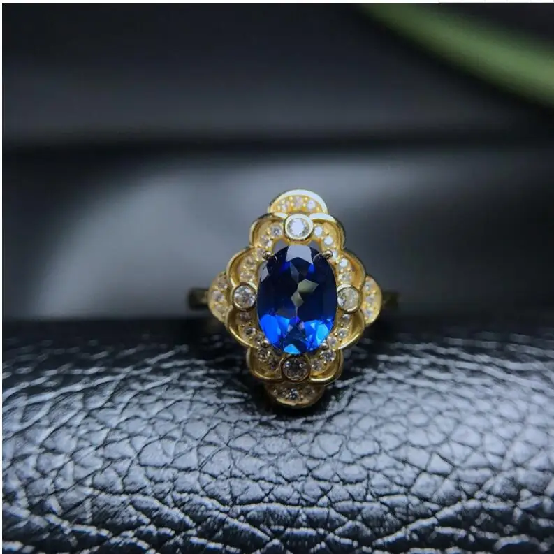 Topaz Ring gem Finger ring Natural real blue topaz 925 sterling silver Wholesales For men or women | Украшения и аксессуары