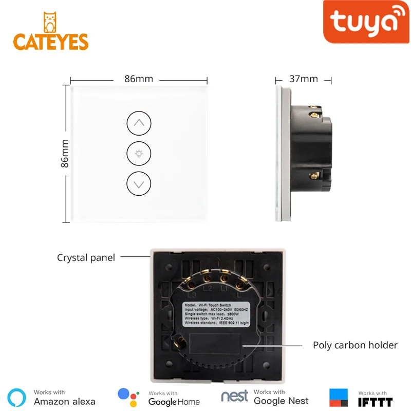 Cateyes EU Tuya 220 В/110 В Ewelink Wifi диммер умный сенсорный выключатель света лампочка с