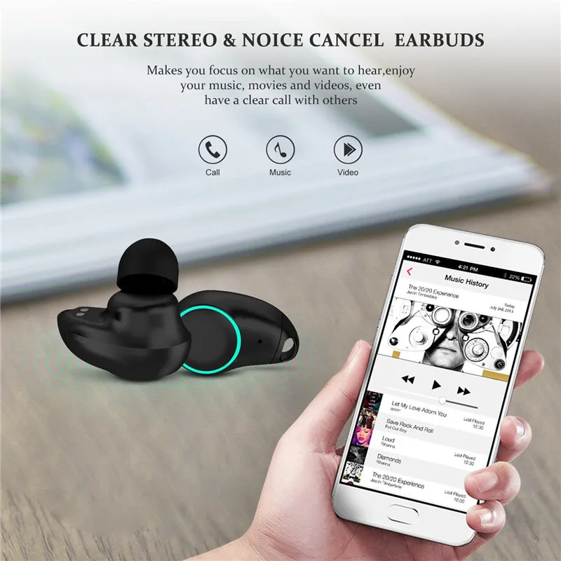 

TWS Bluetooth Wireless headphones HIFI Stereo Sound Sport Headset stereo with Microphone earphones For IPhone Samsung Galaxy S9