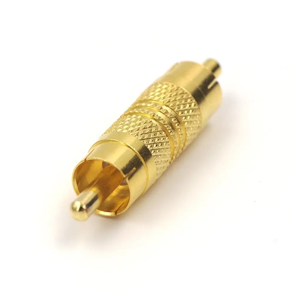 Gold Plated RCA Male to Coupler Connector 3PACK-VCE |