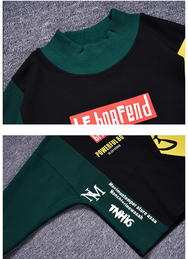 2 Pieces Children's Clothing Sets Boys Cotton Hip Hop Dance Costumes Autumn Big Kids Hoodies Pants Outfits 8 10 11 12 Years Old | Детская