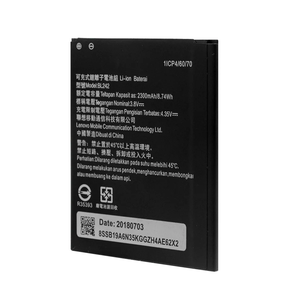 YCDC 3,8 V 2300 мА/ч, BL242 Перезаряжаемые Батарея для lenovo A6010 A6010 плюс лимон K3 K30-W K30-T K30-E литиевая батарея 3,8 V BL-242