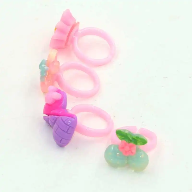 10 шт./лот Детские Мультяшные кольца с цветком и бантом в виде сердца (случайная