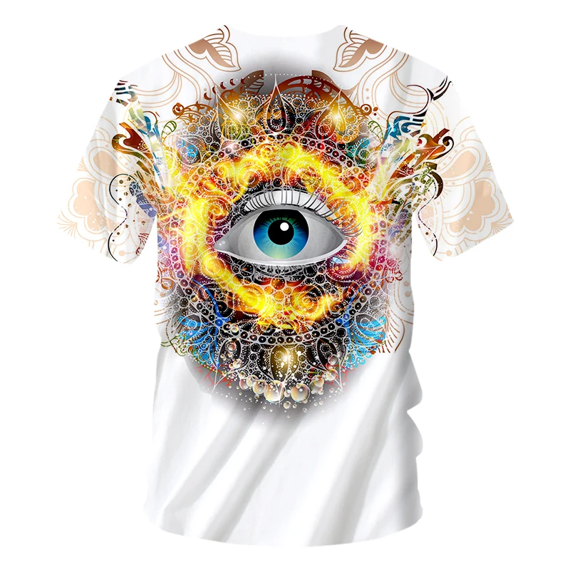 UJWI новые модные мужские/женские футболки с принтом 3D Psychedelic Eye забавная Футболка