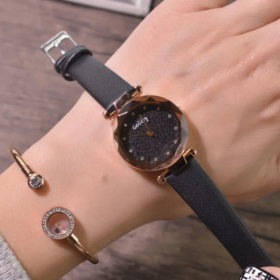 Black Матовые женские кварцевые часы роскошный браслет модный тренд горный хрусталь горячая Распродажа новые Relogio Feminino женские наручные часы подарок - Цвет: Black