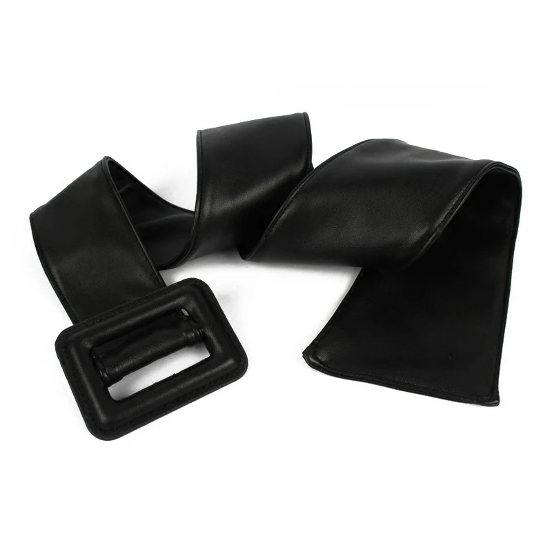 Широкий кожаный ремень с квадратной пряжкой для женщин роскошный пояс украшение