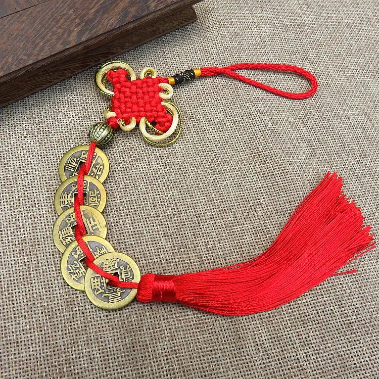 wholesale -20P TOP COOL gift Pocket mascot efficacious fortune Mascot Money Drawing FENG SHUI lucky copper cash Chinese knot | Дом и сад