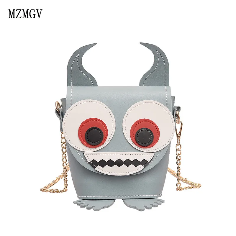 2019 женская дизайнерская сумка моды личности мультфильм Monster Shoulder мессенджер для