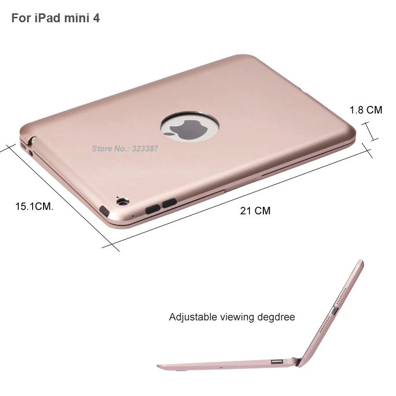 Для клавиатуры iPad mini 4 алюминиевая Роскошная Bluetooth-клавиатура с защитным чехлом и