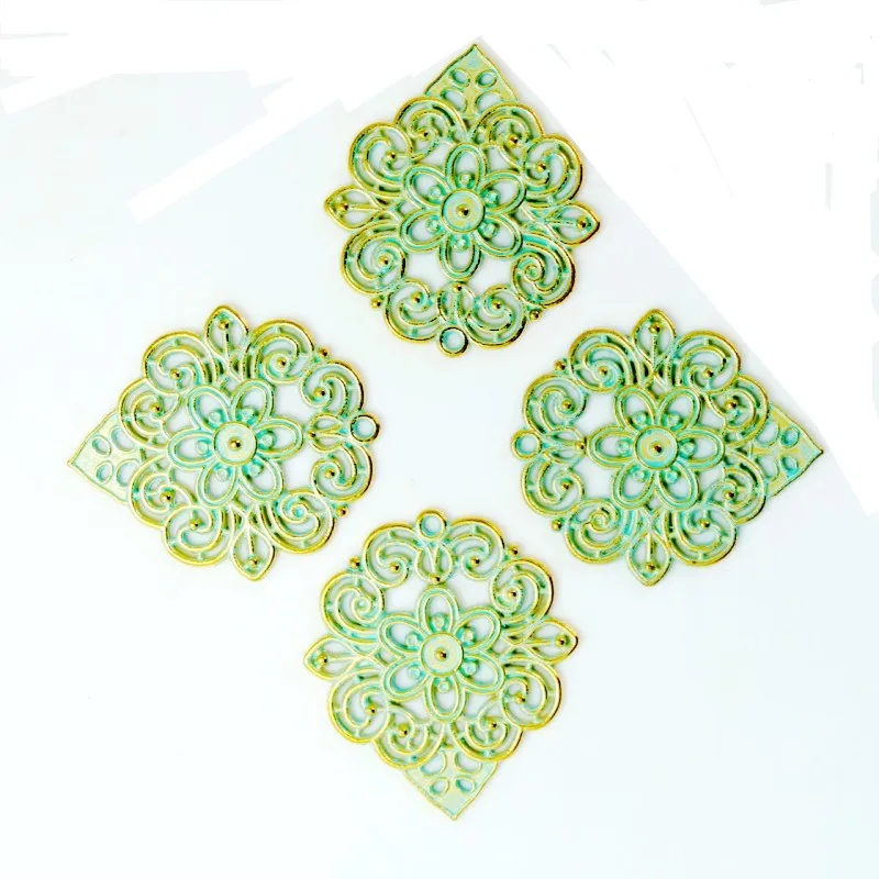 

Подвески из сплава под античную бронзу зеленого цвета, 10 шт., 4, * 3,5 см, подходят для самостоятельного изготовления ожерелья, серег, ювелирных ...