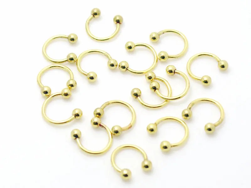 Модные круглые кольца для пирсинга тела 10 шт. ювелирные изделия из стали золотого