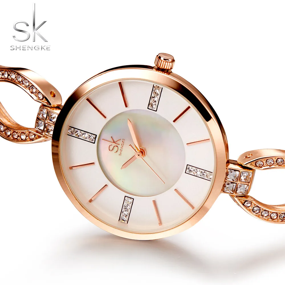 Shengke Luxury Brand Women Watches Diamond Dial Bracelet Wristwatch For Girl Elegant Ladies Quartz Watch Female Dress SK | Наручные часы