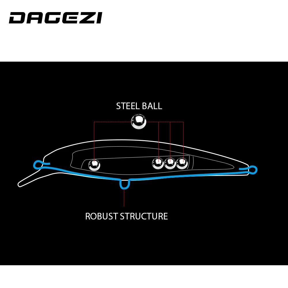 Твердая приманка DAGEZI 1 шт. 11 2 см/13 г в виде гольяна 0 5-1 5 м глубина погружения