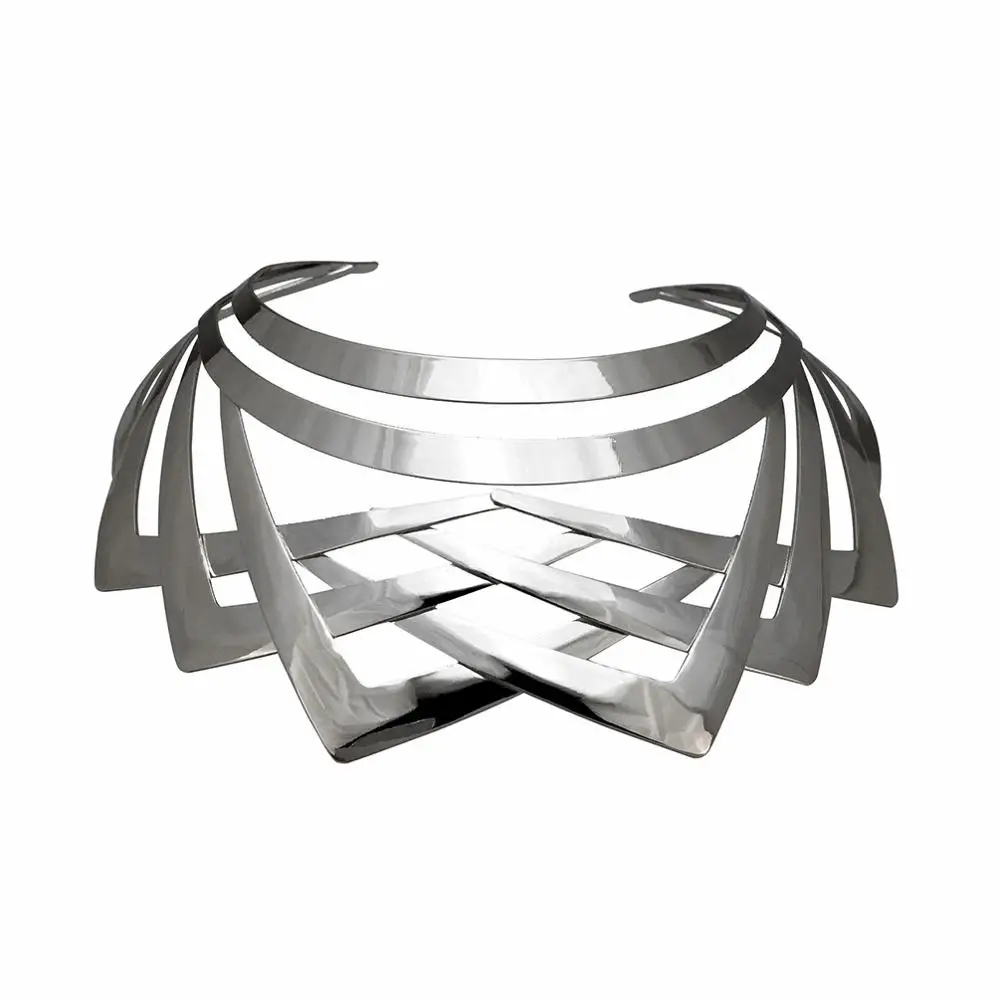 Silver MANILAI, Трендовое дугообразное металлическое колье с большим крутящим моментом, женское индийское геометрическое ожерелье, ювелирное изделие - Окраска металла: Silver